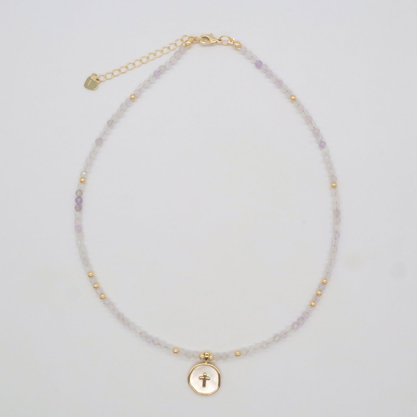 Trendy Wholesale Manufacture Customized Handmade Gold Plated 925 Sterling Silver Shell Pendant Natural Stone Beads Necklace