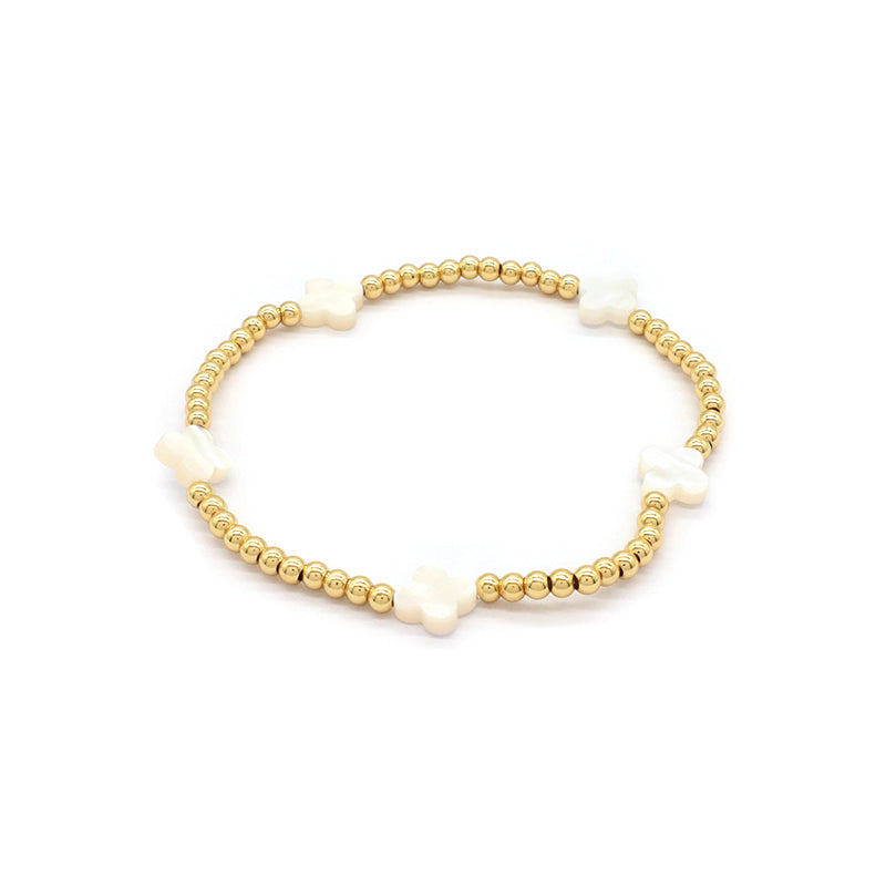 Newest Wholesale OEM Factory Fashion Custom Handmade Fashionable Brass Bead Shell Charm Bracelet For Gift Women