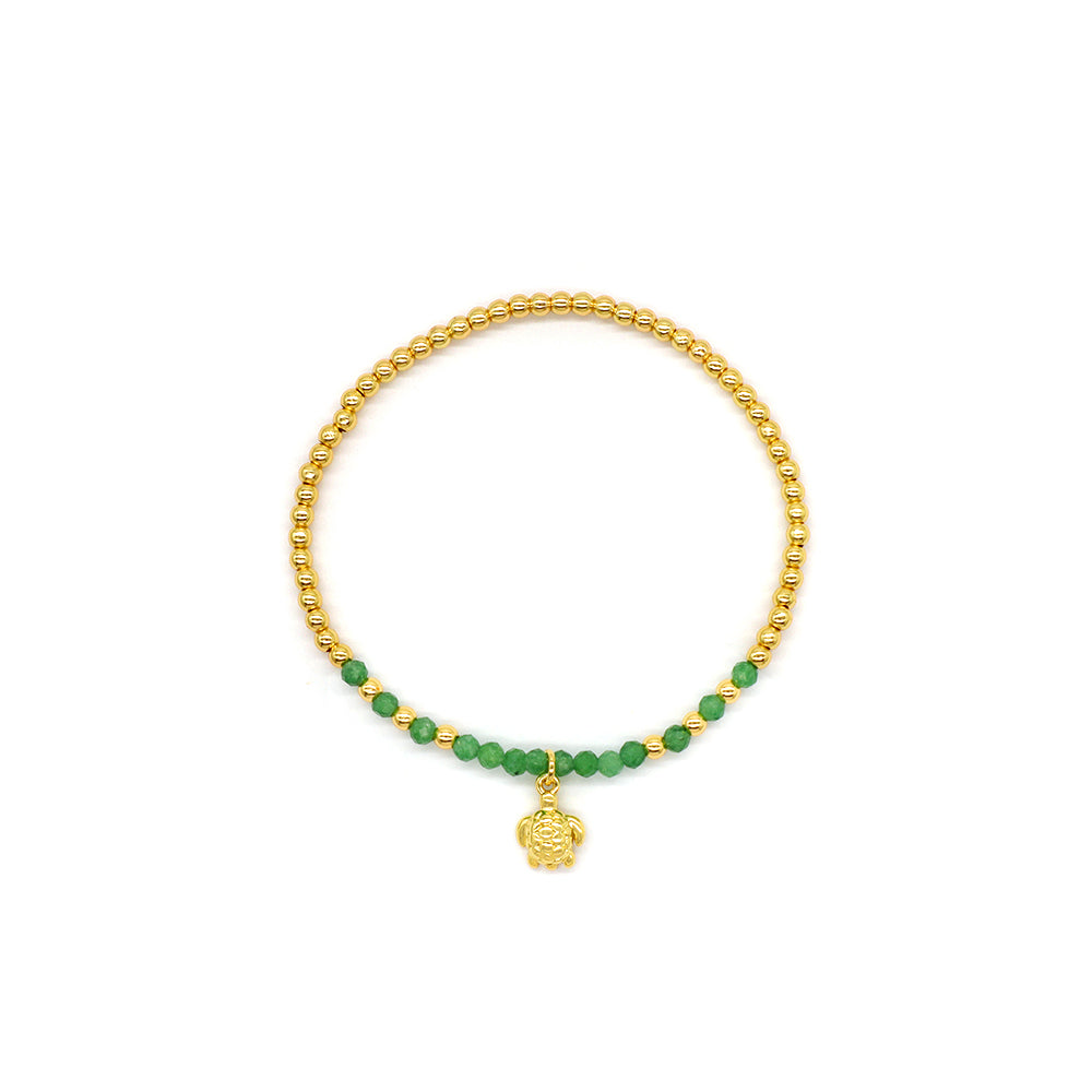 Handmade Customizable Natural Stone Stainless Steel Double Layer Bracelet