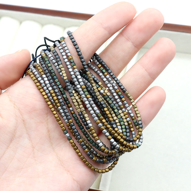 Best Friend Adjustable Handmade OEM Wholesale Fashionable Customized Woven Braided Hematite Beads Bangle Bracelet For Women Men