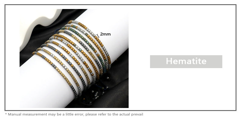 Best Friend Adjustable Handmade OEM Wholesale Fashionable Customized Woven Braided Hematite Beads Bangle Bracelet For Women Men