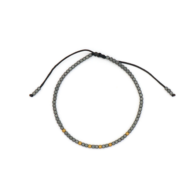 Best Friend Adjustable Handmade OEM Wholesale Fashionable Customized Woven Braided Hematite Beads Bangle Bracelet For Women Men