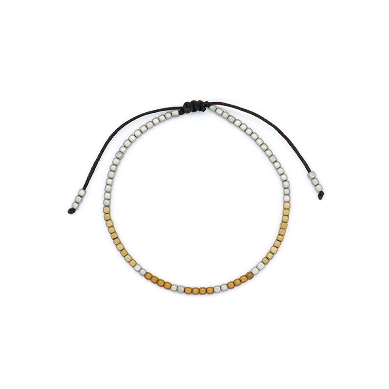 Best Friend Adjustable Handmade OEM Wholesale Fashionable Customized Woven Braided Hematite Beads Bangle Bracelet For Women Men