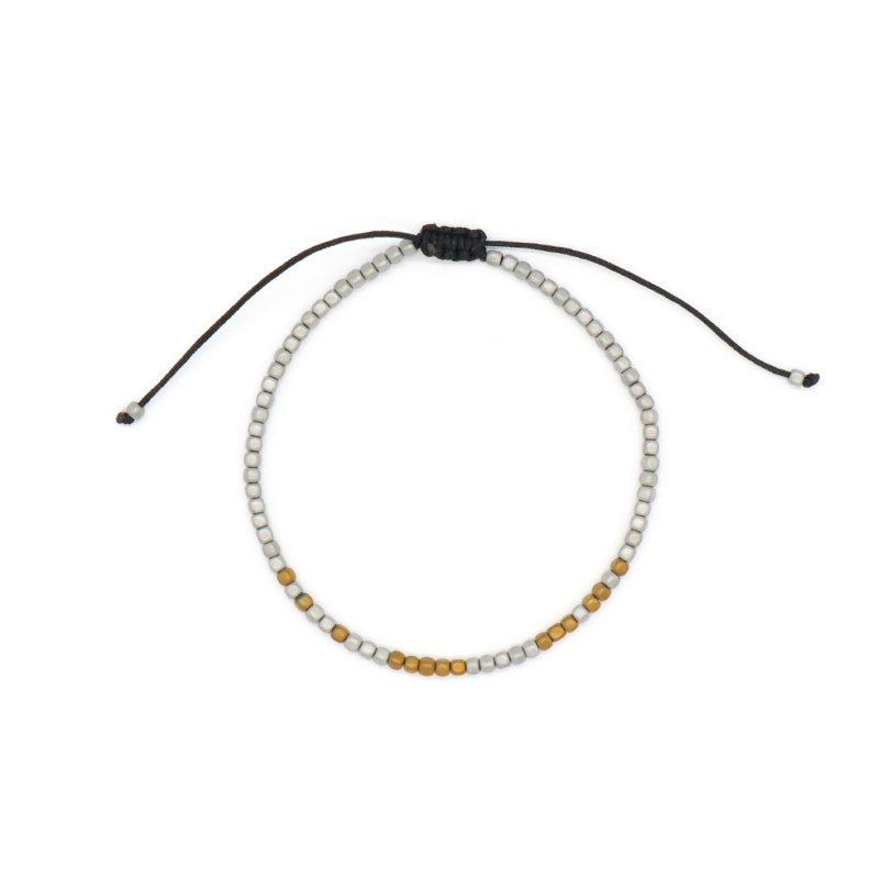 Best Friend Adjustable Handmade OEM Wholesale Fashionable Customized Woven Braided Hematite Beads Bangle Bracelet For Women Men