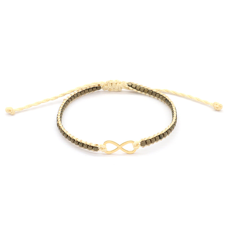 New Arrival Wholesale Custom Jewelry Fashion Braided Woven Women Adjustable Hematite Stainless Steel Lucky Charm Bracelets