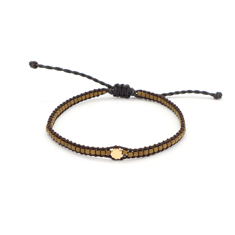 OEM Wholesale Customized Jewelry Fashionable Braided Jewelry Adjustable Stainless Steel Hematite Woven Charm Tassel Bracelets