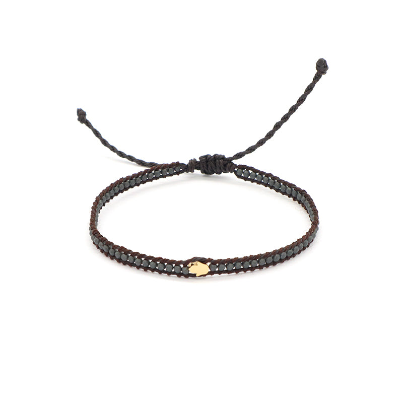 Custom Factory Handmade Wholesale Fashion Braided Woven Jewelry Adjustable Stainless Steel Star Charm Hematite Macrame Bracelet