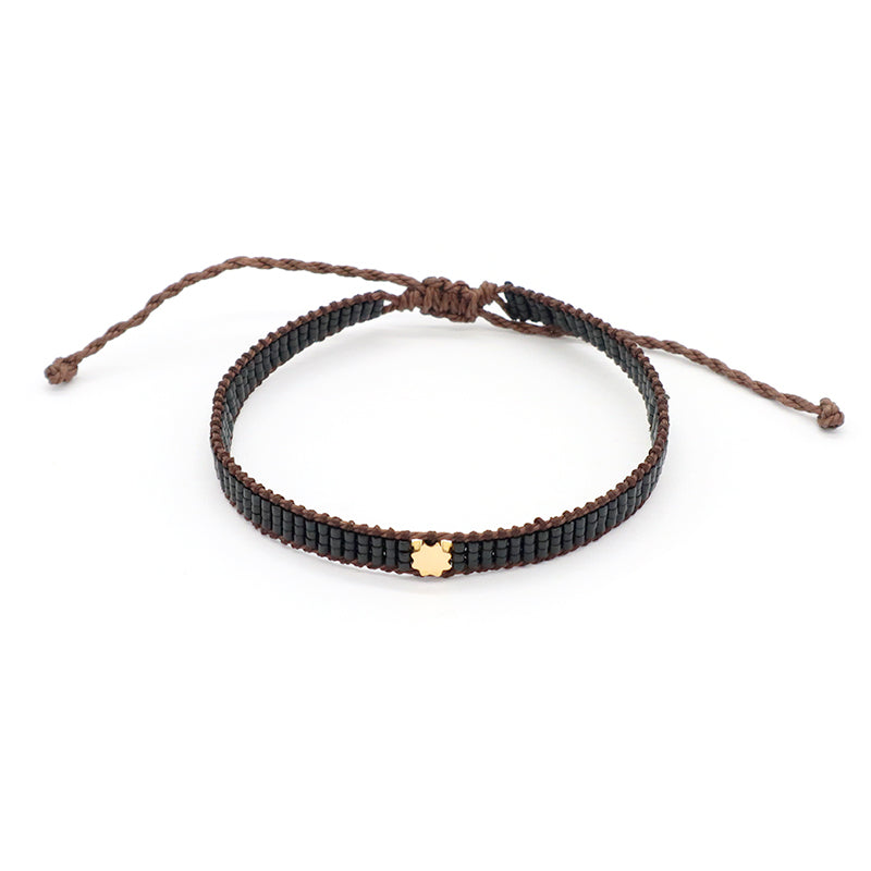 OEM Wholesale Best Friend Handmade Fashion Simple Design Adjustable Miyuki Bangles Stainless Steel Charm Miyuki Bracelet