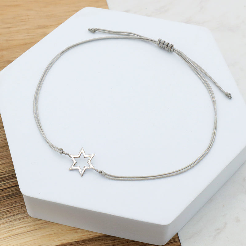 Custom New Fashion Girl Woman Gift Jewelry Simple Design Adjustable Cotton Wire With 925 Sterling Silver Charm Bracelets