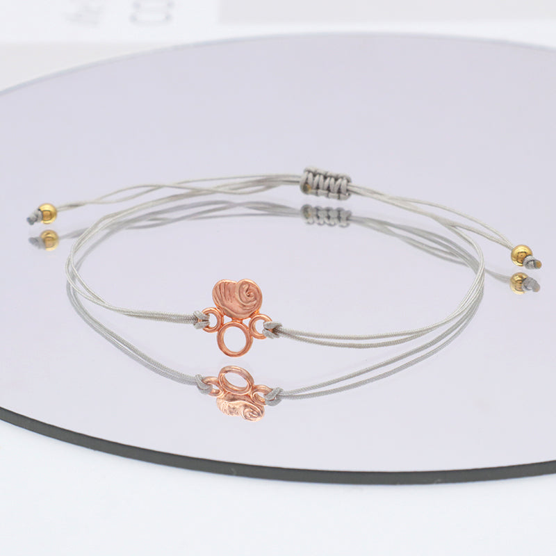 Cotton Wire Adjustable Silver Charm Hexagon Star Owl With Rose-gold Plating 925 Sterling Silver Bracelets