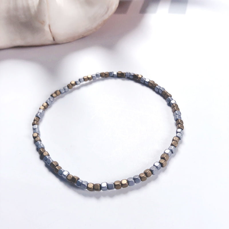Wholesale Price Low MOQ Fashion Mens Bracelet Multi Color Option Finished Hematite Beads Bracelet Color Plating Bracelet