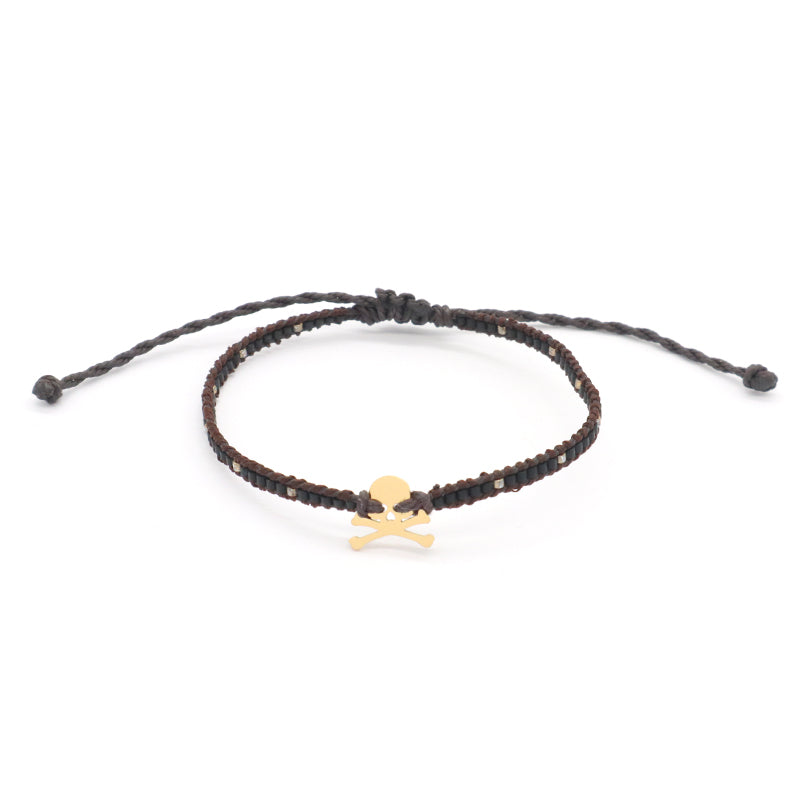 OEM Custom Handmade Wholesale Fashionable Women Jewelry Adjustable Braided Woven Macrame Miyuki Beads Cross Charm Bracelet