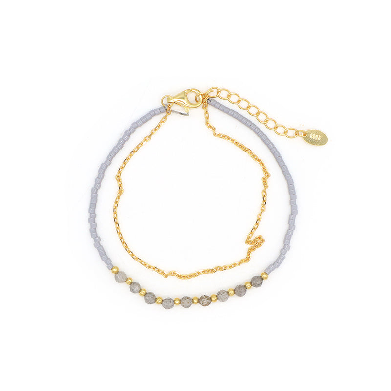 OEM Manufacture Spring 925 Sterling Silver Miyuki Natural Stone Handmade Beaded Bracelet