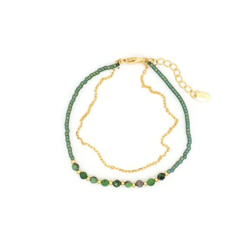 OEM Manufacture Spring 925 Sterling Silver Miyuki Natural Stone Handmade Beaded Bracelet