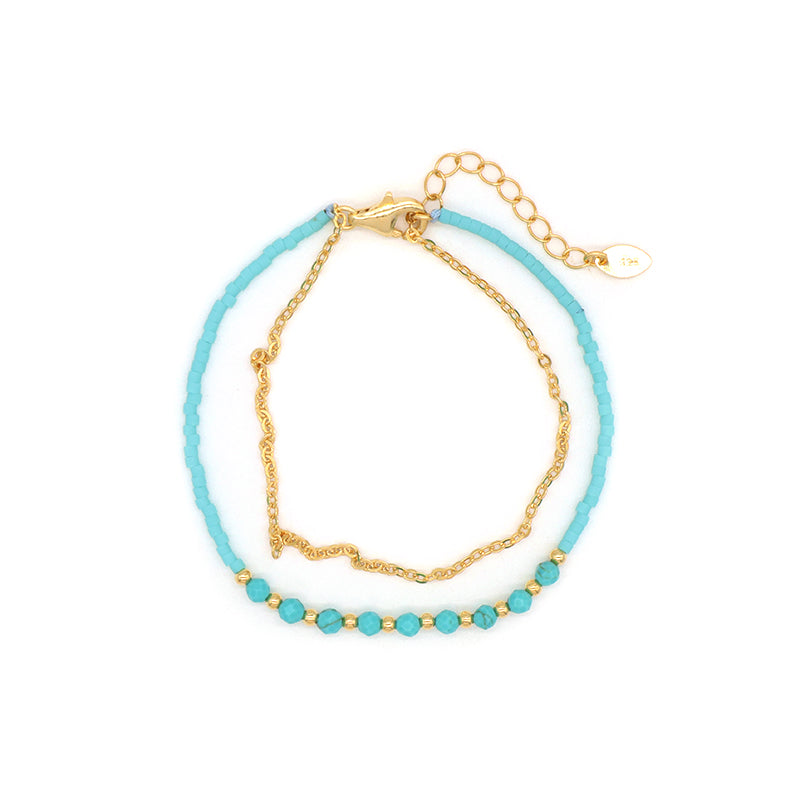 Double Layer Handmade OEM Custom Fashion Women Jewelry Braided Woven Macrame 925 sterling silver Natural Stone Miyuki Bracelet