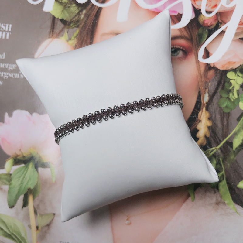 Wholesale OEM Custom Trendy 2mm Sterling Silver Round Beads Bracelet Multi-rang Macrame