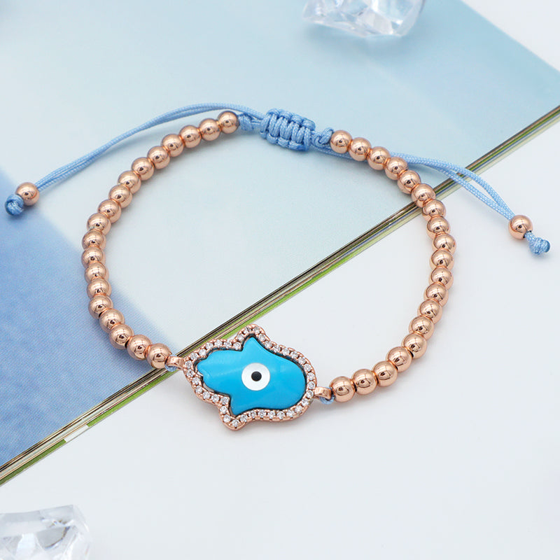 Good Quality Women Jewelry Gold Plated Adjustable Beaded Eye Charm Bracelet Turkish Eye Evil Eyes Bracelet