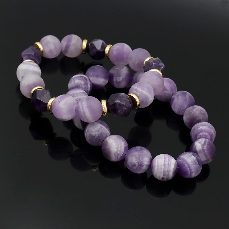 Good Quality Wholesale Wowan Jewelry Handmade Custom Beaded Bracelet Bangle Natural Stone Amethyst Bracelets