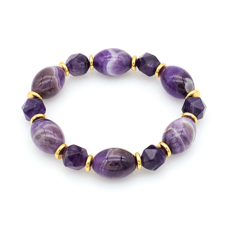 Good Quality Wholesale Wowan Jewelry Handmade Custom Beaded Bracelet Bangle Natural Stone Amethyst Bracelets