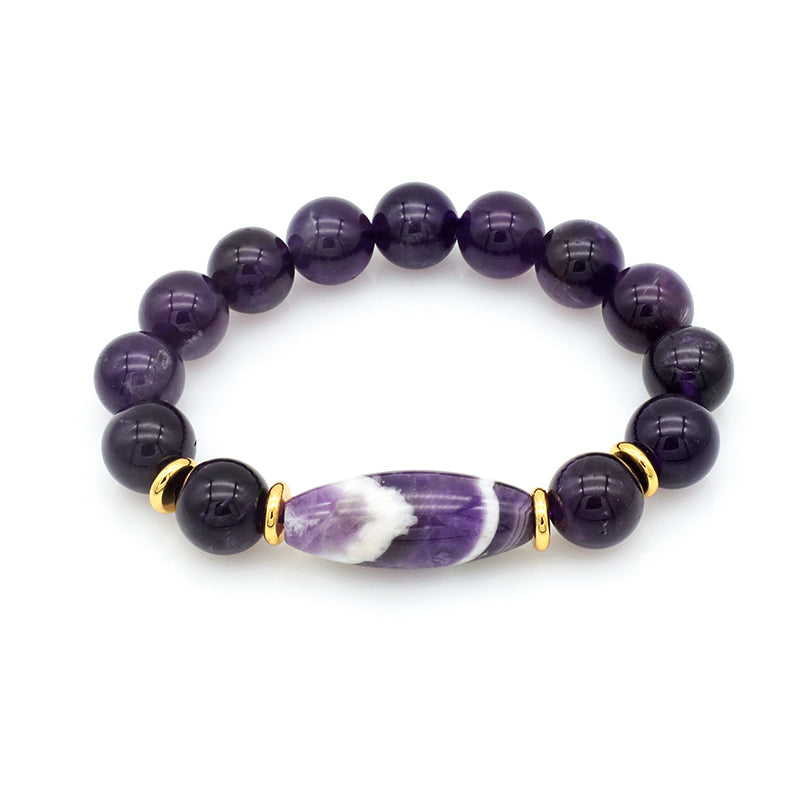 Good Quality Wholesale Wowan Jewelry Handmade Custom Beaded Bracelet Bangle Natural Stone Amethyst Bracelets