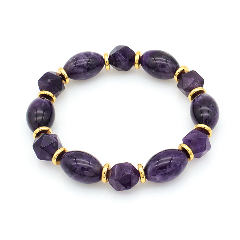 Good Quality Wholesale Wowan Jewelry Handmade Custom Beaded Bracelet Bangle Natural Stone Amethyst Bracelets