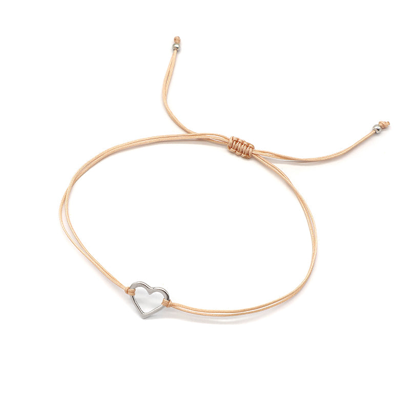 Custom Wholesale Simple Design Rhodium Plating Adjustable Cotton Wire 925 Sterling Silver Small Charms Bracelets