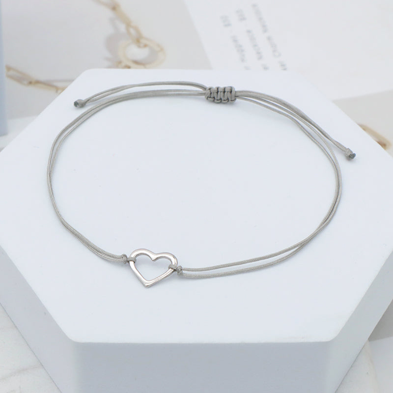 Custom Wholesale Simple Design Rhodium Plating Adjustable Cotton Wire 925 Sterling Silver Small Charms Bracelets
