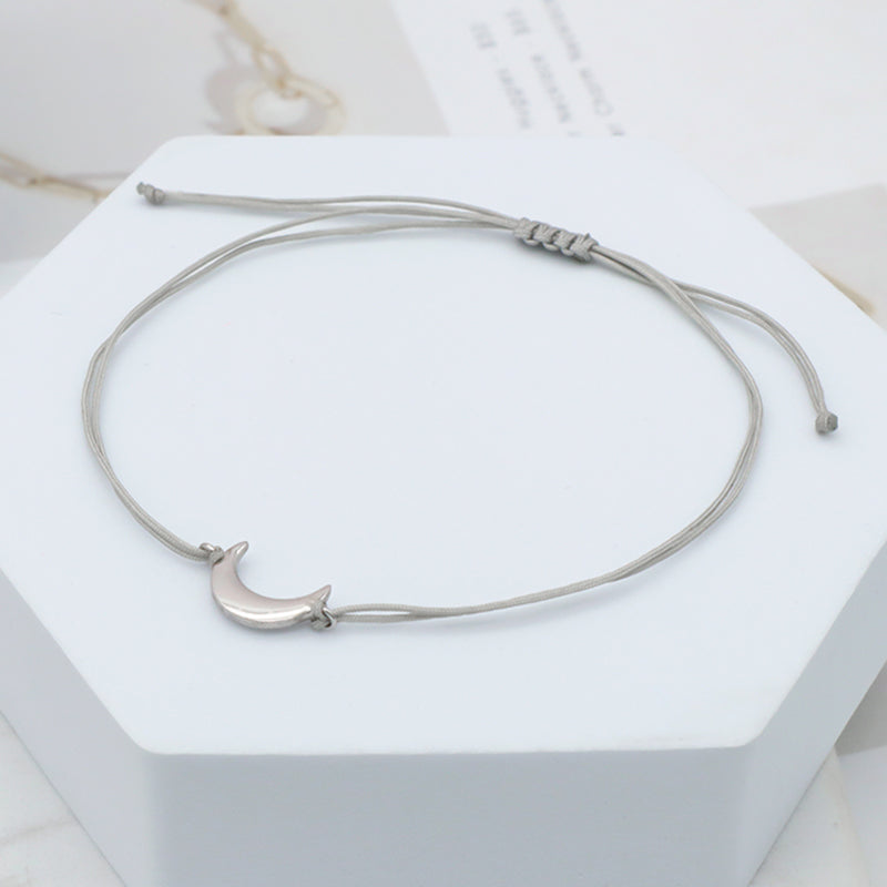 Custom Wholesale Simple Design Rhodium Plating Adjustable Cotton Wire 925 Sterling Silver Small Charms Bracelets