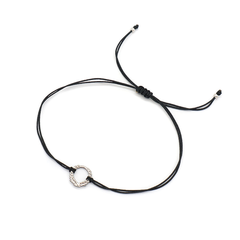 Custom Wholesale Simple Design Rhodium Plating Adjustable Cotton Wire 925 Sterling Silver Small Charms Bracelets