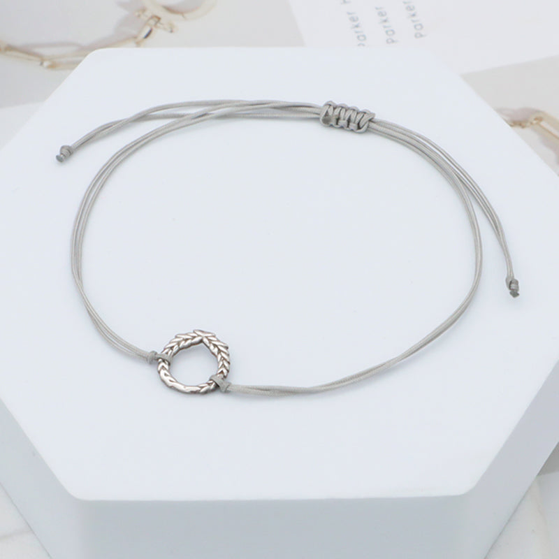 Custom Wholesale Simple Design Rhodium Plating Adjustable Cotton Wire 925 Sterling Silver Small Charms Bracelets