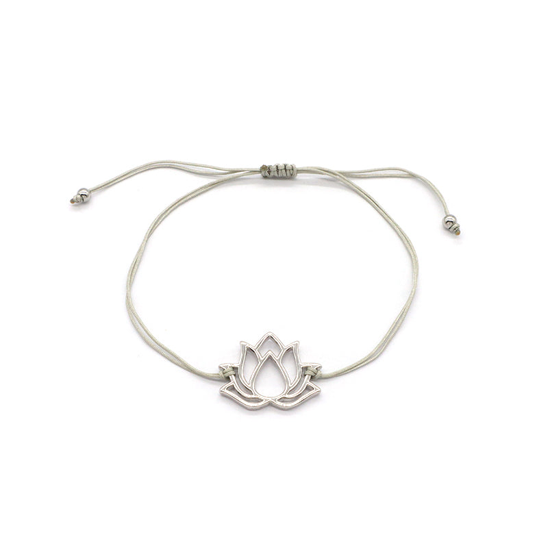 Custom Wholesale Simple Design Rhodium Plating Adjustable Cotton Wire 925 Sterling Silver Small Charms Bracelets