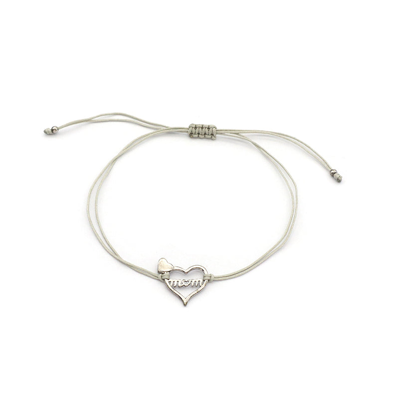 Custom Wholesale Simple Design Rhodium Plating Adjustable Cotton Wire 925 Sterling Silver Small Charms Bracelets
