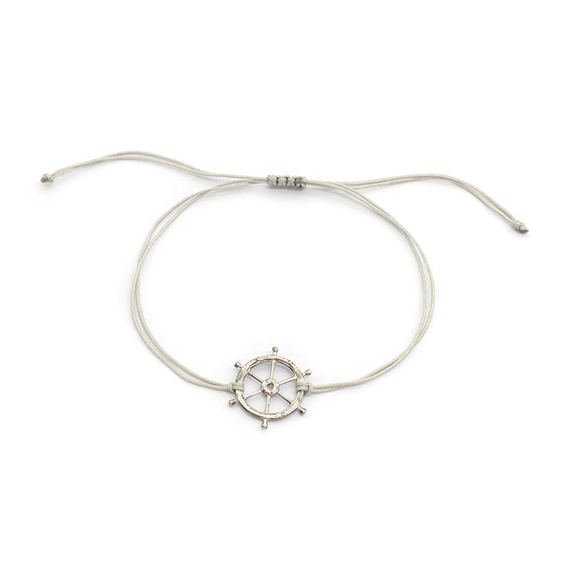 Custom Wholesale Simple Design Rhodium Plating Adjustable Cotton Wire 925 Sterling Silver Small Charms Bracelets
