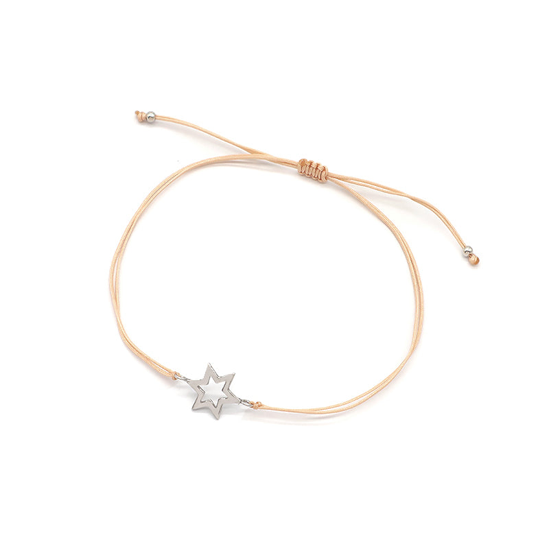 Custom Wholesale Simple Design Rhodium Plating Adjustable Cotton Wire 925 Sterling Silver Small Charms Bracelets