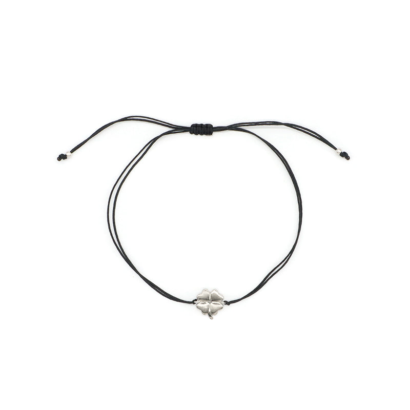 Custom Wholesale Simple Design Rhodium Plating Adjustable Cotton Wire 925 Sterling Silver Small Charms Bracelets