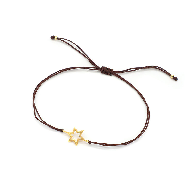 Oem Custom Wholesale Adjust Handmade Gold Plating Star Heart 925 Sterling Silver Charm Bracelets