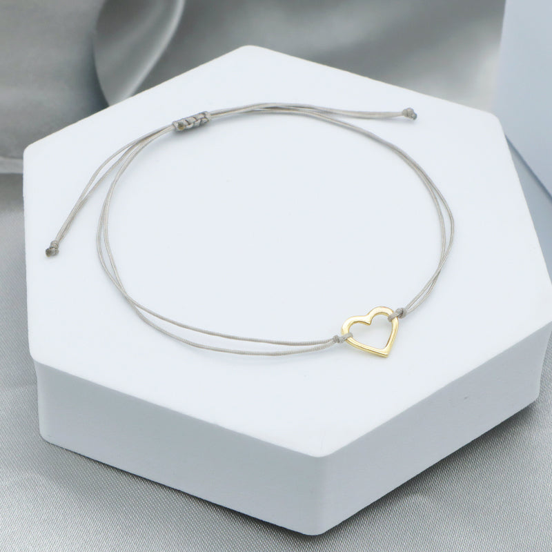 Oem Custom Wholesale Adjust Handmade Gold Plating Star Heart 925 Sterling Silver Charm Bracelets