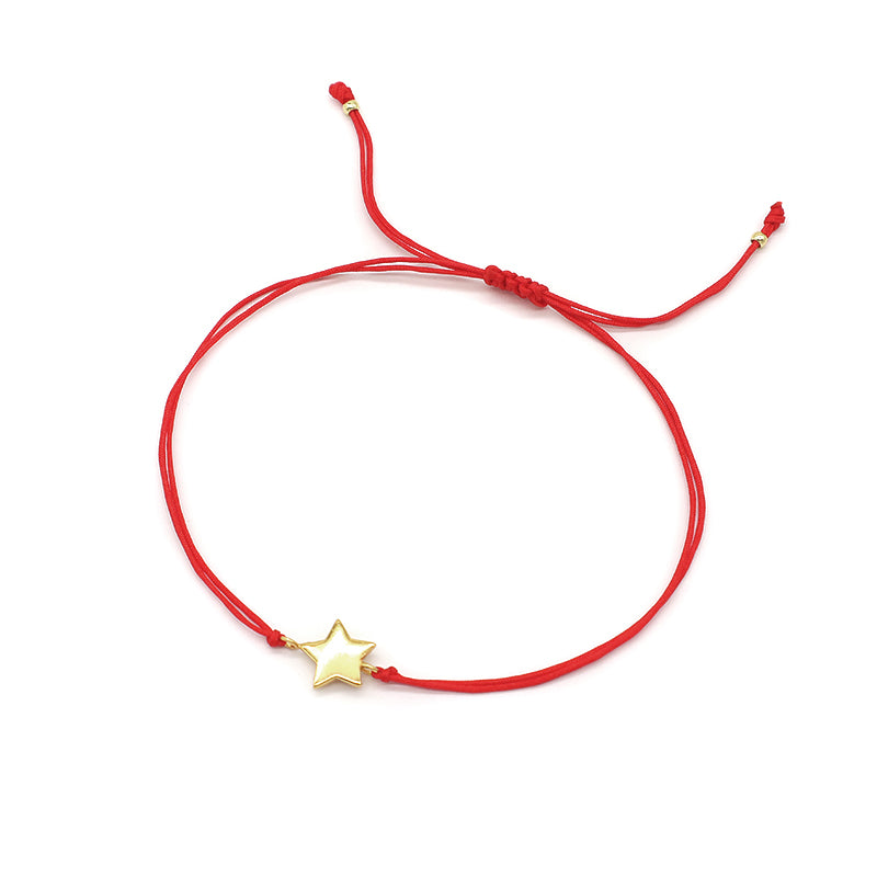 Oem Custom Wholesale Adjust Handmade Gold Plating Star Heart 925 Sterling Silver Charm Bracelets