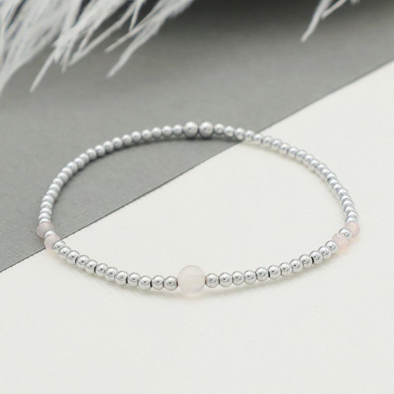 Wholesale Trendy Woman Custom Jewelry Set Handmade Pink Glass Crystal Bracelets Charms Beads Bracelets Set