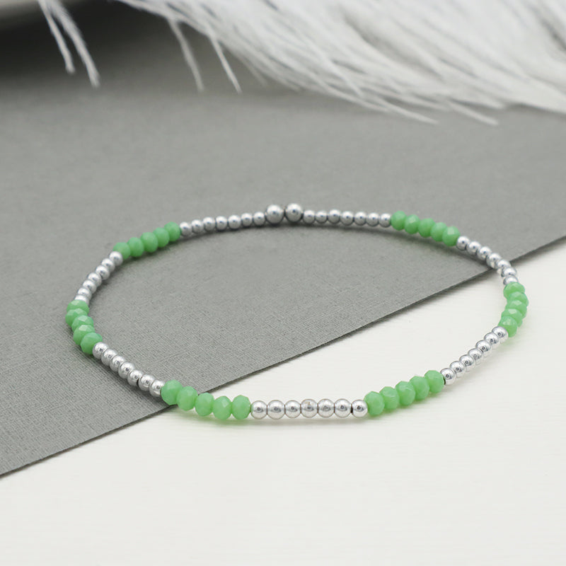 Jewelry Set Custom Wholesale Trendy Woman Handmade Green Glass Crystal Bracelet Bangle Charms Beads Bracelets Set