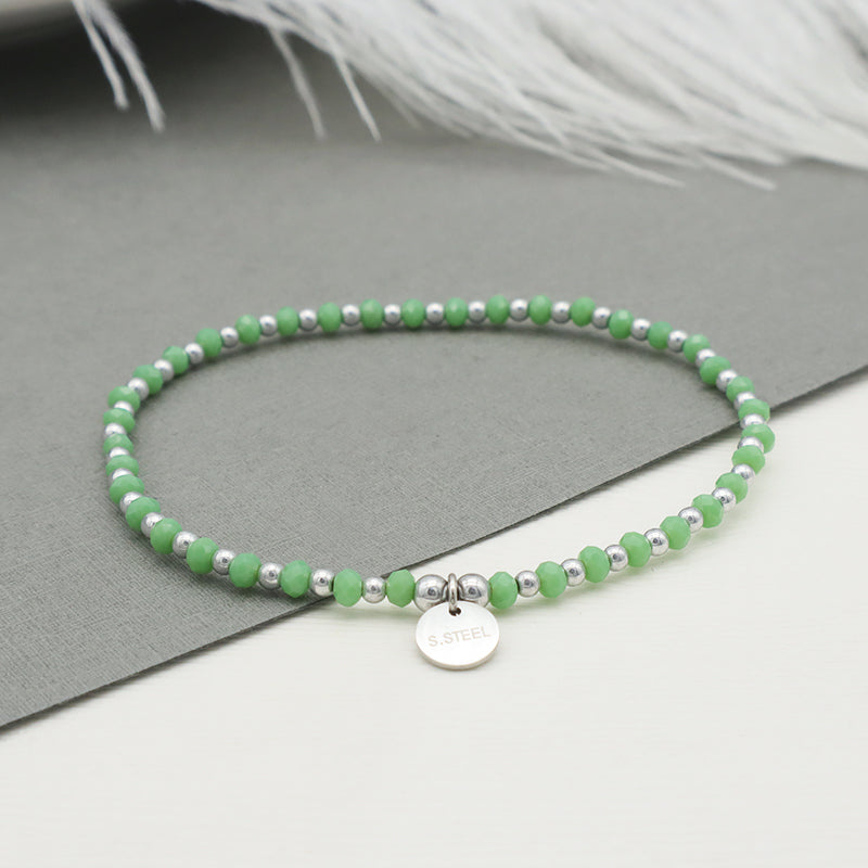 Jewelry Set Custom Wholesale Trendy Woman Handmade Green Glass Crystal Bracelet Bangle Charms Beads Bracelets Set