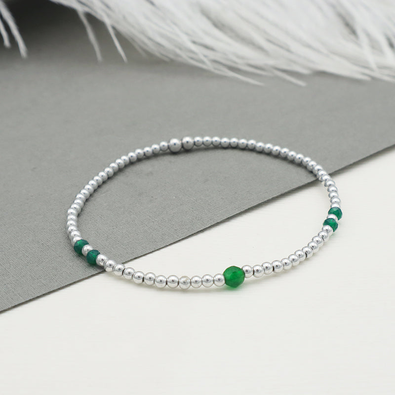 Fashion Handmade Beaded Bracelets Wholesale Woman Custom Jewelry Set Green Glass Crystal Charm Bracelet