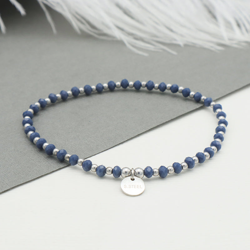 Good Quality Fashion Handmade Bracelet Femme Blue Glass Crystal Custom Charms Beaded Bracelets Jewelry
