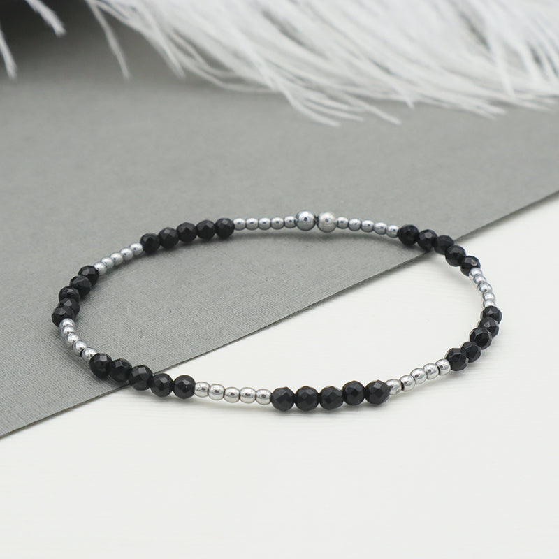 Summer Girls Wholesale Trendy Black Glass Crystal Custom Bracelets Jewelry Set Handmade Beads Charms Bracelets