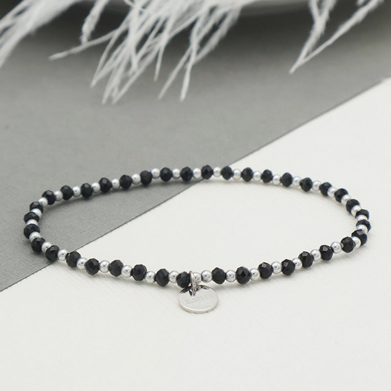 Summer Girls Wholesale Trendy Black Glass Crystal Custom Bracelets Jewelry Set Handmade Beads Charms Bracelets