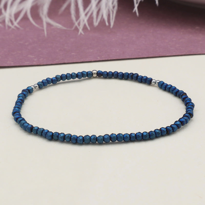 Manufacture China Factory Oem Handmade Wholesale Fashion Bangle Bracelet Custom Blue Beads Charms Men Bracelets