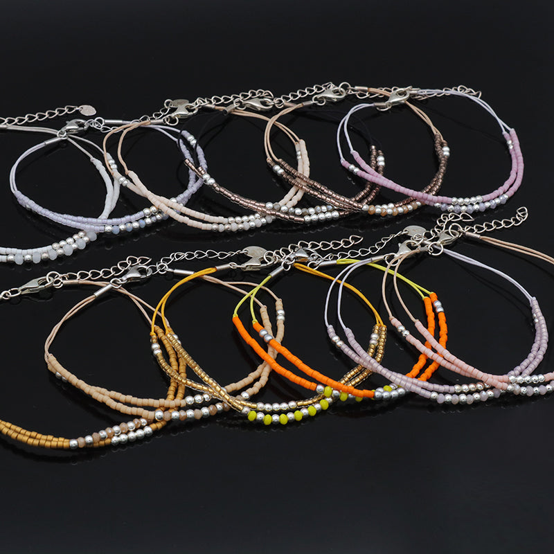 Miyuki Vintage Beads Double Laminar Beaded Bracelet Fashion Ladies Multi Color Handmade Miyuki Beads Bracelet Jewelry