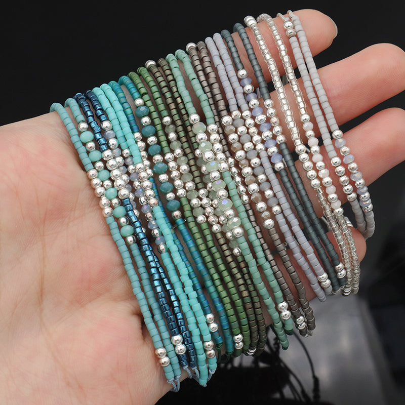 Miyuki Vintage Beads Double Laminar Beaded Bracelet Fashion Ladies Multi Color Handmade Miyuki Beads Bracelet Jewelry