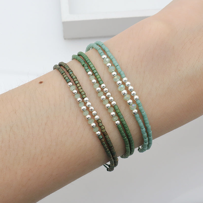 Miyuki Vintage Beads Double Laminar Beaded Bracelet Fashion Ladies Multi Color Handmade Miyuki Beads Bracelet Jewelry