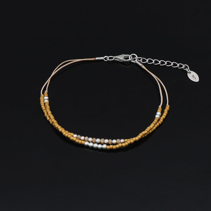 Miyuki Vintage Beads Double Laminar Beaded Bracelet Fashion Ladies Multi Color Handmade Miyuki Beads Bracelet Jewelry
